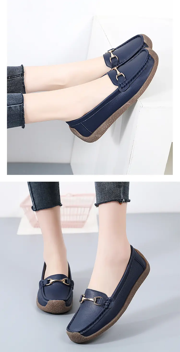 Comfortable universal “mom shoes” for summer and autumn, non-slip loafers wedge heel for work and office, non-slip sole, work shoes — chobi 26