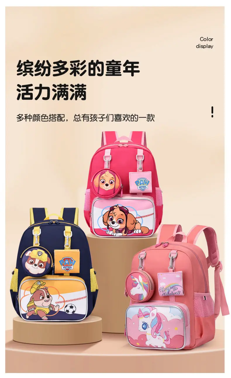 School bag for kindergarten, cartoon backpack for students, purse, card holder, pony, Spiderman — chobi 7