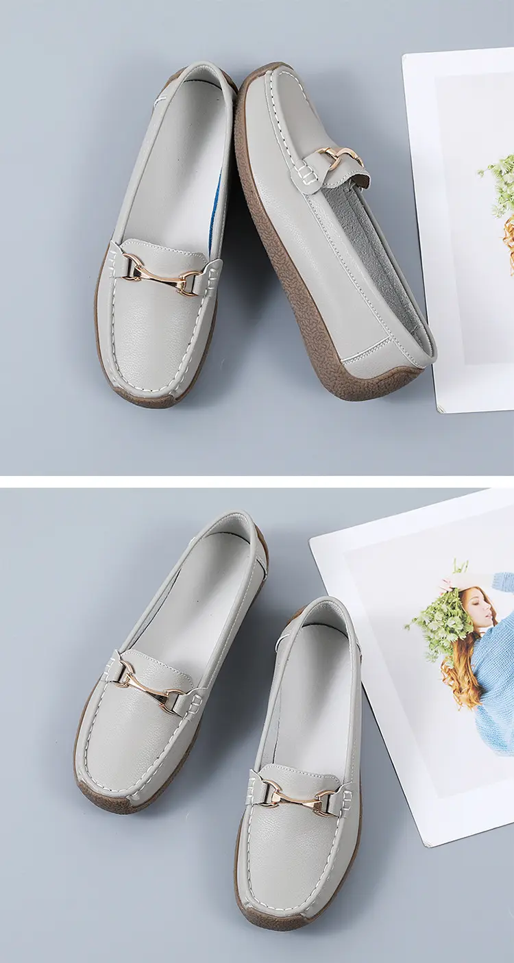 Comfortable universal “mom shoes” for summer and autumn, non-slip loafers wedge heel for work and office, non-slip sole, work shoes — chobi 20