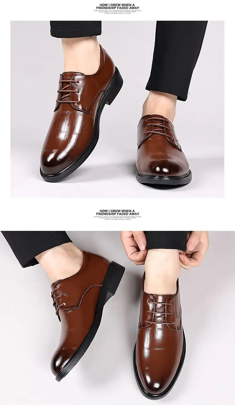 Men's autumn classic suit jacket English style, shoes pointed-toe for leisure, soft sole, genuine leather — chobi 22