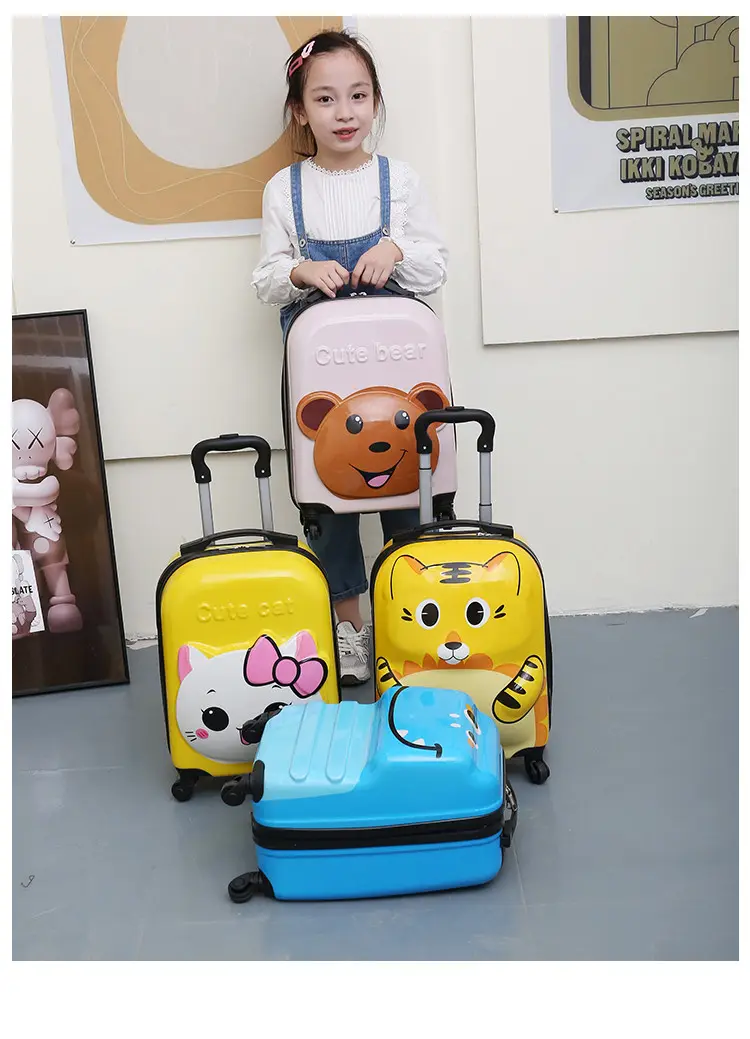 Cartoon universal cute three dimensional suitcase, 18 inch, 3D — chobi 10