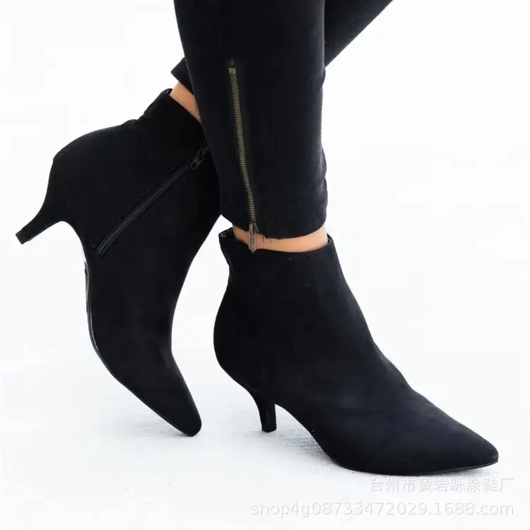 (Wholesale), demi-season fashionable low boots, ankle boots stiletto heels pointed-toe, (Physicals) — chobi 6