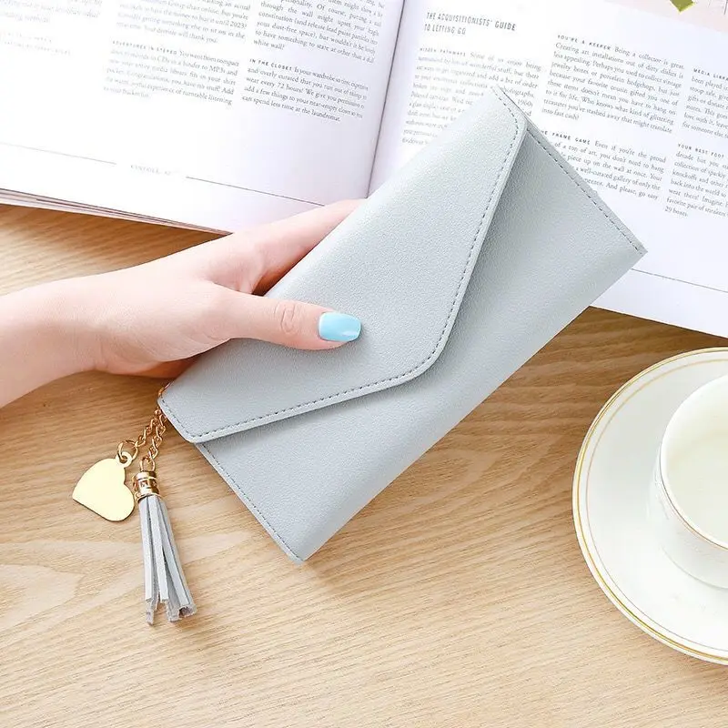Wallet, shoulder bag, long small clutch bag, cute fresh card holder, Korean style — chobi 16