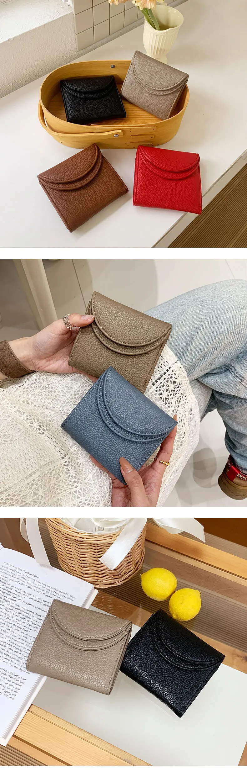 (Cross-border trading), (Wholesale), solid color small wallet, card holder, high-quality style, (Physicals) — chobi 6