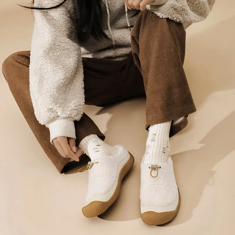 Women's shoes with soft soles and the same style as Cohen's sheep's hoof women's cotton shoes to keep warm and fall and winter new outdoor furry shoes — chobi 21