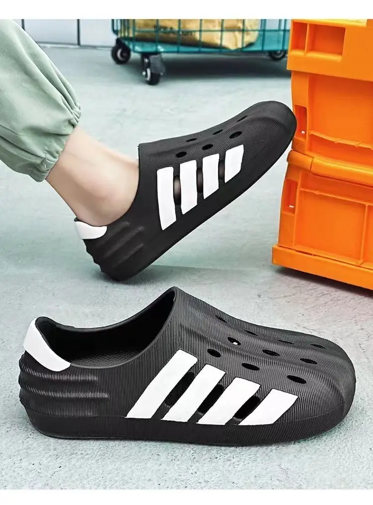 (Wholesale), ultra-soft summer Crocs-style slippers, beach sports sandals, suitable for outdoor wear, can be worn in two ways, closed toe, plus size — chobi 3