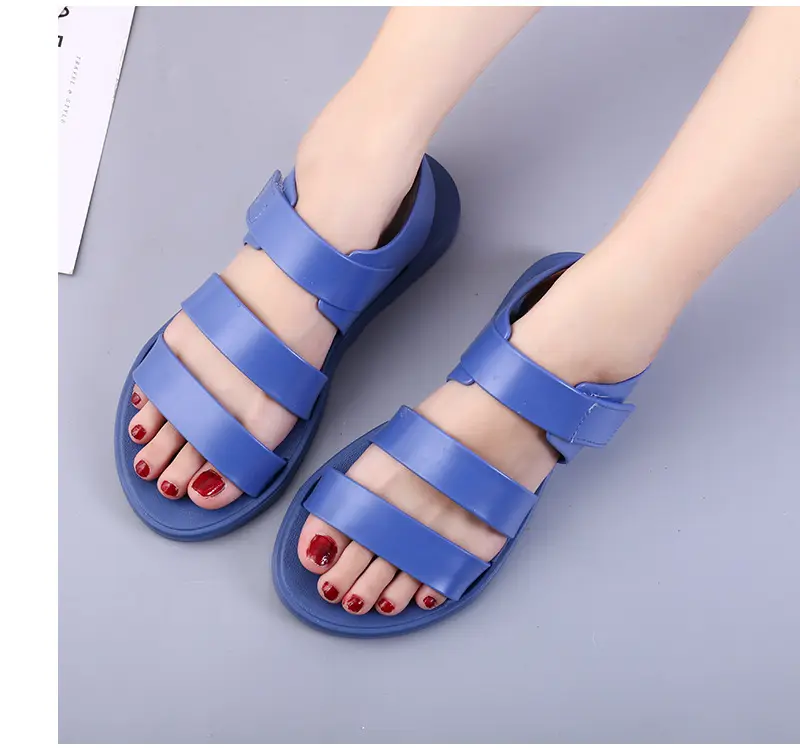 Women's sports sandals, lightweight breathable universal mule with velcro for students flat, suitable for spring and autumn — chobi 16
