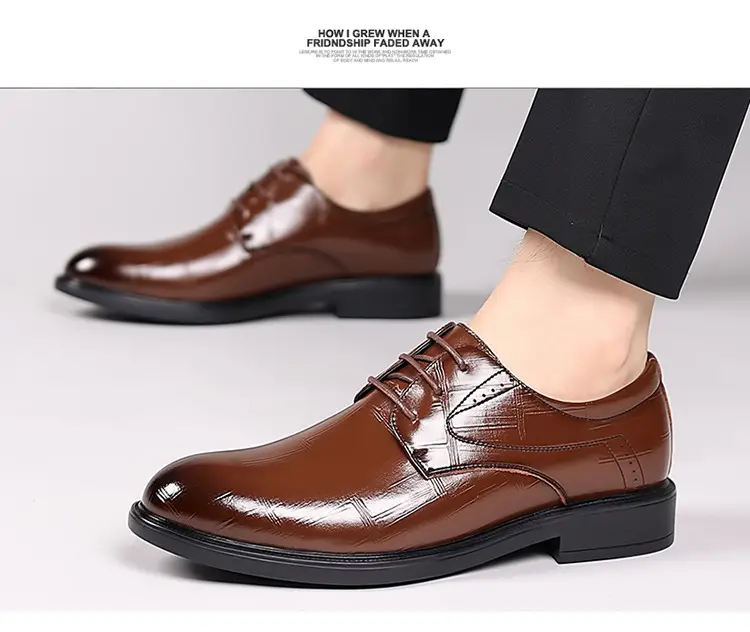 Men's autumn classic suit jacket English style, shoes pointed-toe for leisure, soft sole, genuine leather — chobi 21