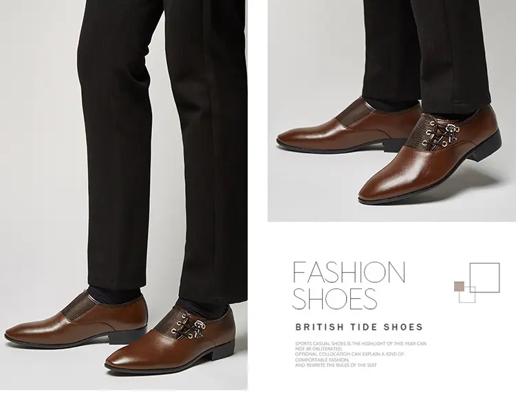 Men's classic suit jacket, universal wedding shoes, black casual footwear for leisure, plus size, dropshipping available — chobi 23