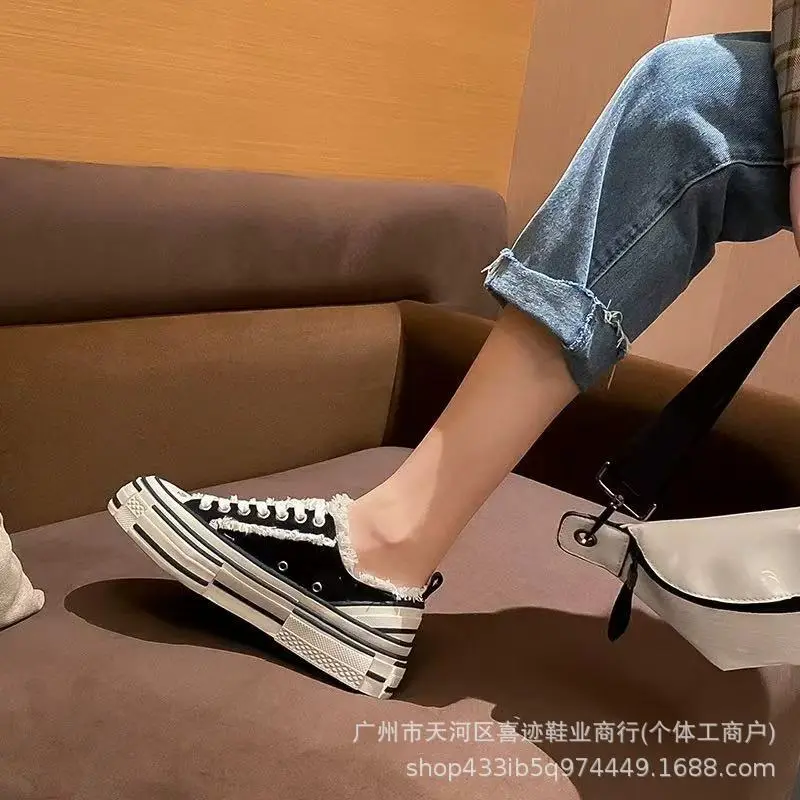 High version of Wu Jianhao's same style beggar's shoes for men and women, breathable casual lazy one-legged Muller half drag for women — chobi 1
