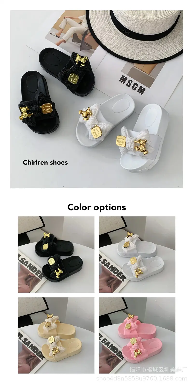 (Cross-border trading), non-slip children's sandals with butterfly, fashionable women's slippers platform — chobi 4