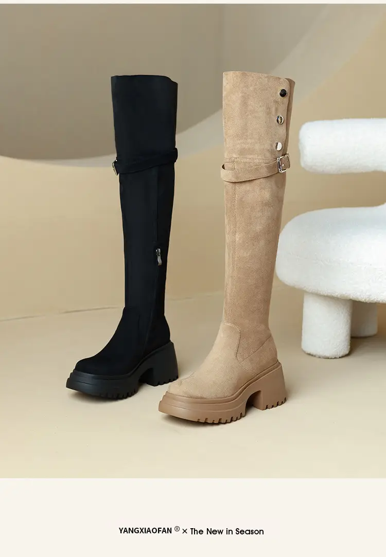 High boots platform heels, can be worn in two ways, ideal for wide feet, height increasing, extra wide fit, plus size — chobi 22