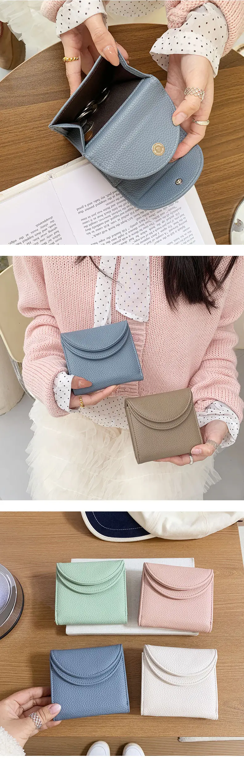 (Cross-border trading), (Wholesale), solid color small wallet, card holder, high-quality style, (Physicals) — chobi 3