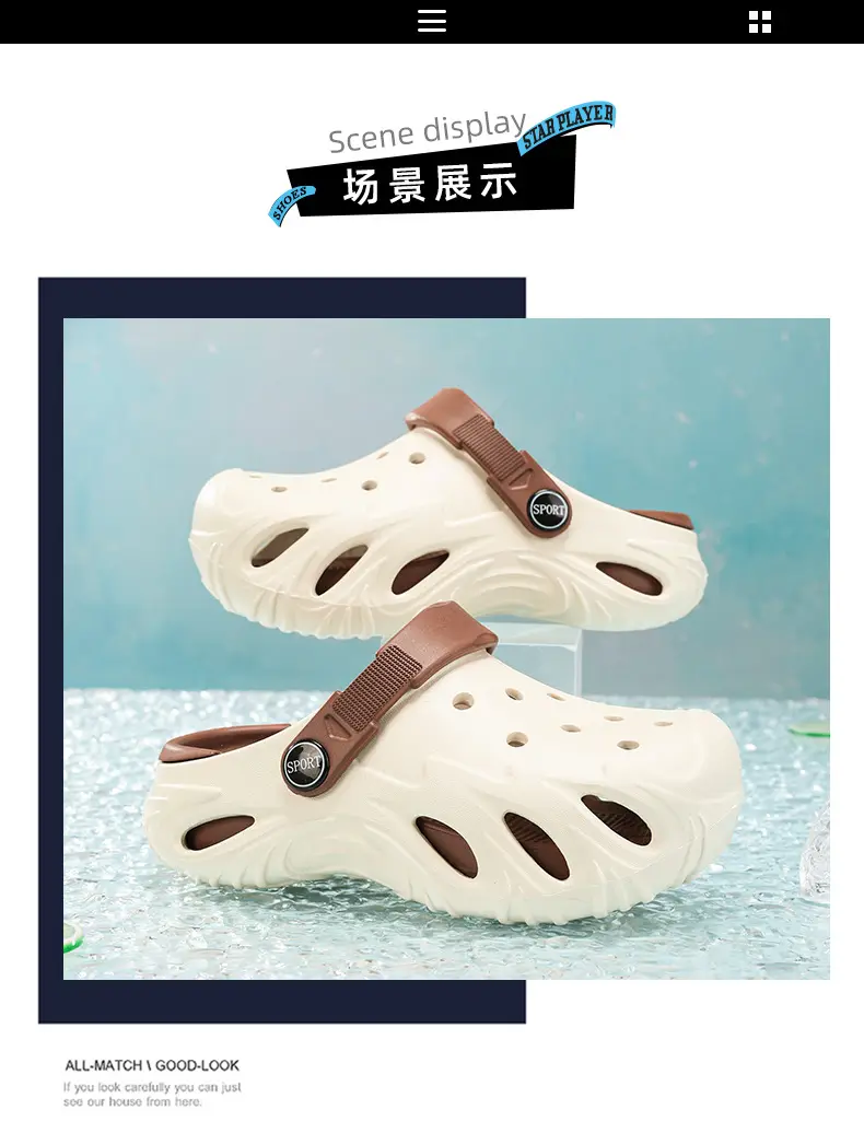Crocs-style slippers for boys, children's sandals, closed toe, 6-15 years, for teenagers, 8-12 years — chobi 13