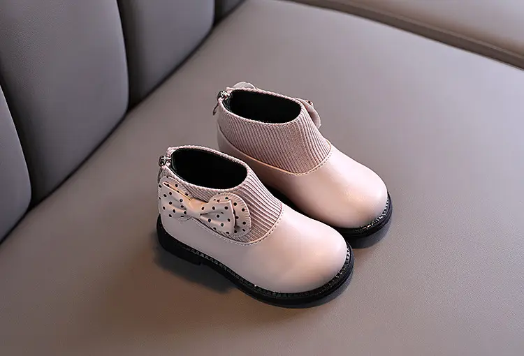 Children's cotton boots 2023 new winter children's shoes Korean style girls' soft sole leather boots baby versatile plus velvet Martin boots — chobi 11