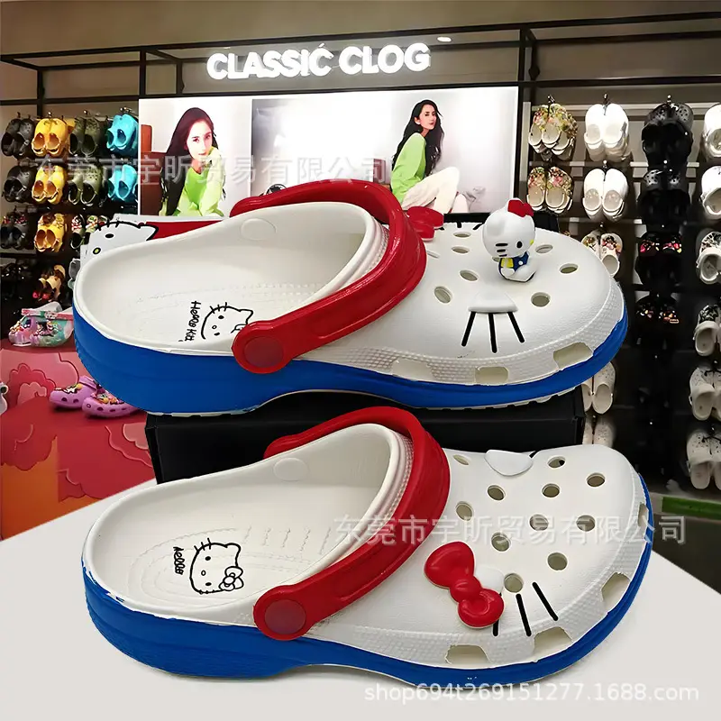 cross Children's Crocs-style slippers, children's bag, beach footwear, sandals, for teenagers, closed toe, family style — chobi 4