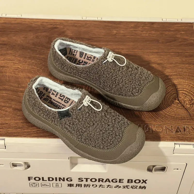 Women's shoes with soft soles and the same style as Cohen's sheep's hoof women's cotton shoes to keep warm and fall and winter new outdoor furry shoes — chobi 1