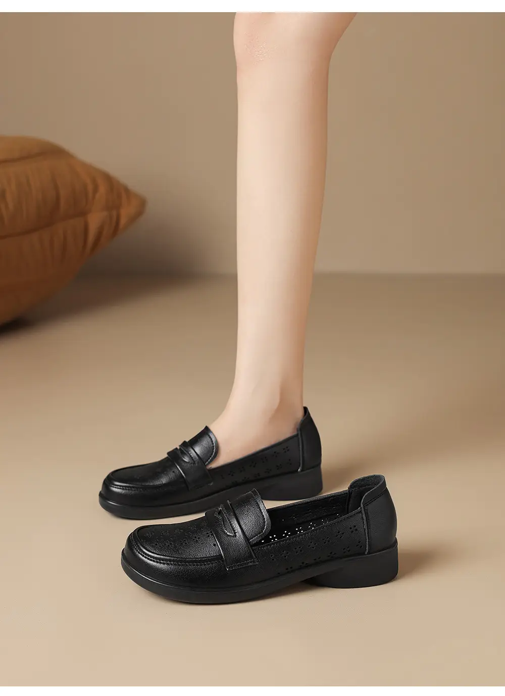 Loafers made of soft leather, comfortable “mom shoes” flat, casual footwear, Collection Year 2026, soft sole, easy to put on — chobi 30