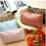 Korean style casual bag letter jacquard cosmetic bag horizontal style square hand cosmetic bag toiletry bag for women — chobi 23