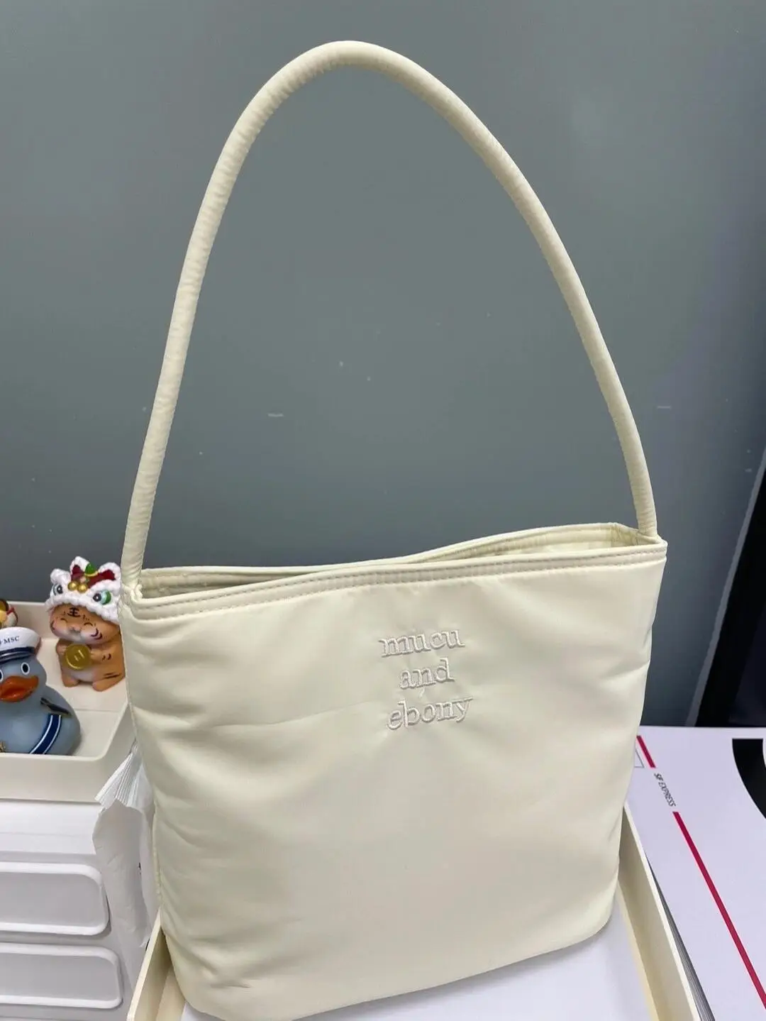 Korean much and eboy2026 new bucket bag women's simple casual versatile handbag nylon armpit — chobi 11