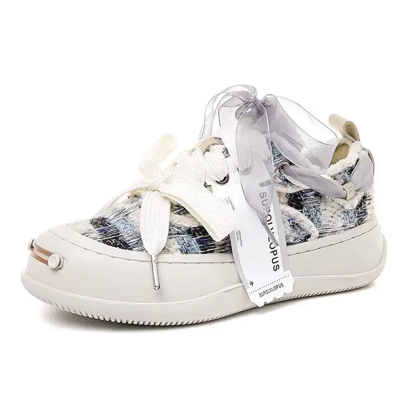 Cloth espadrilles for men and women, demi-season sneakers platform, Collection Year 2026, height increasing — chobi 19