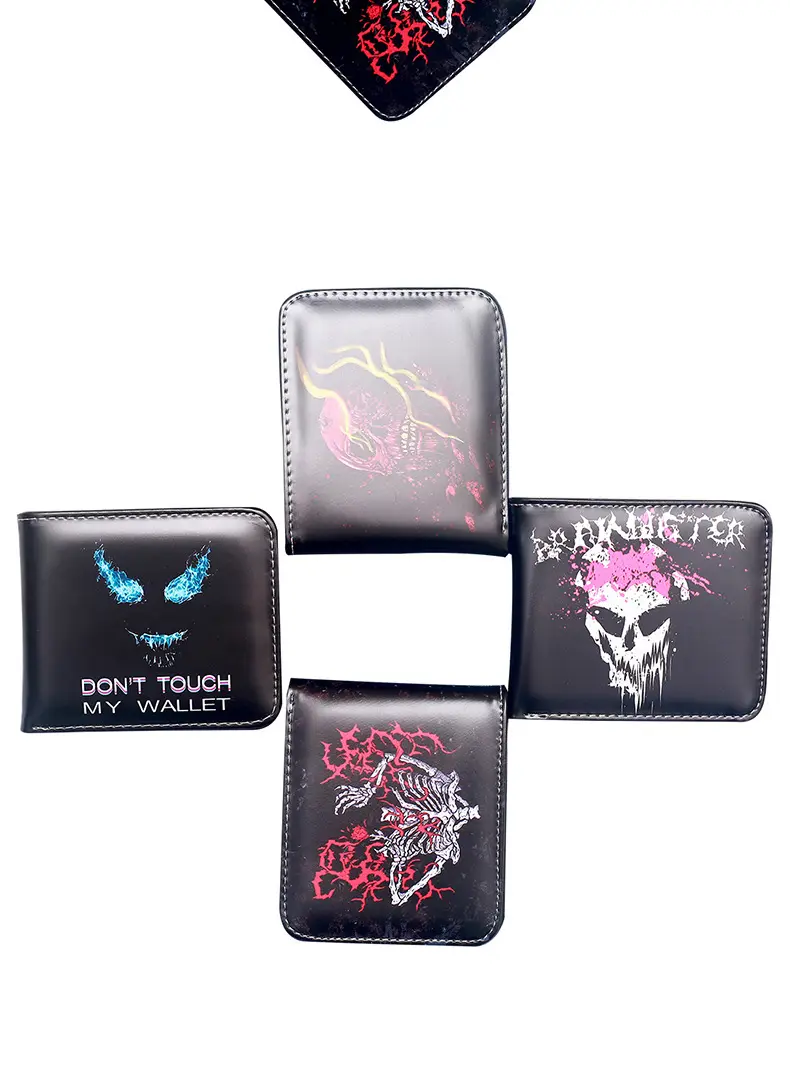 (Cross-border trading), wallet, short cartoon skull with zipper, new collection — chobi 23