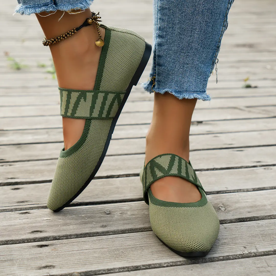 (Cross-border trading), shoes flat pointed-toe low-cut, slip-ons, breathable two-tone loafers, European style, made with flyknit technology — chobi 16