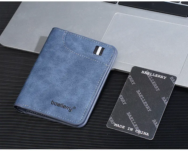 Ultra thin short small wallet, suede card holder for students — chobi 14