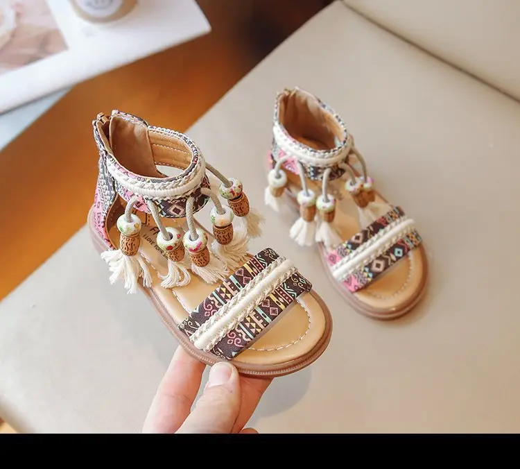 Ethnic sandals, fashionable children's beach footwear, ethnic style, western style, summer 2024 — chobi 11