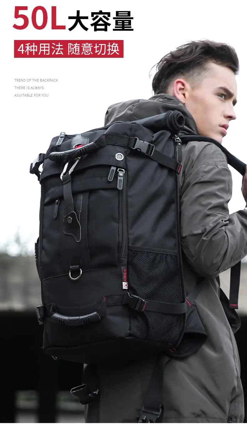 Backpack, capacious luggage universal travel bag for hiking, oxford cloth — chobi 6