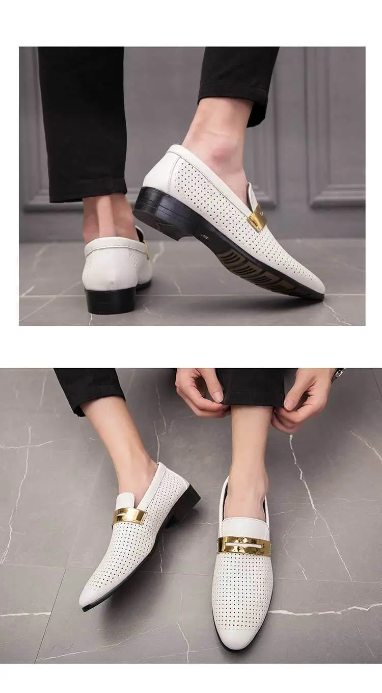 Men's white summer breathable shoes, height increasing, Korean style — chobi 10