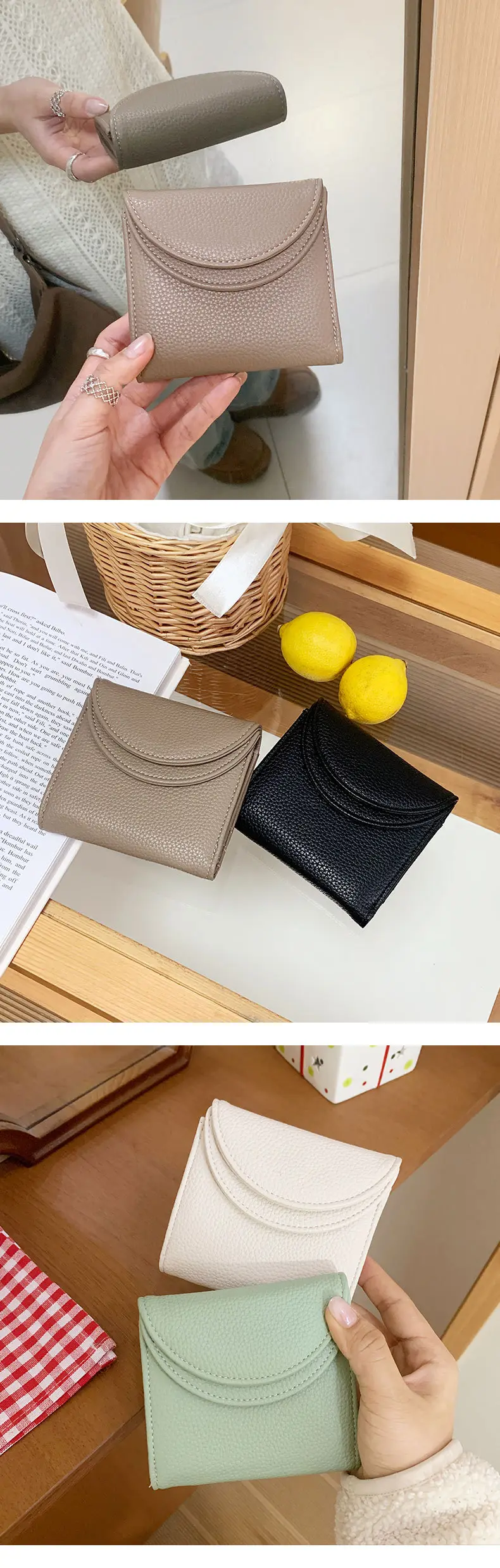 (Cross-border trading), (Wholesale), solid color small wallet, card holder, high-quality style, (Physicals) — chobi 7