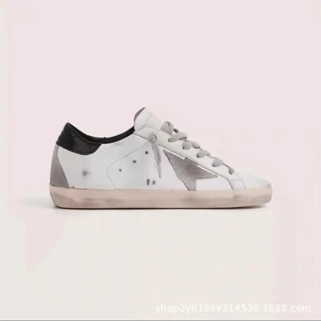 Korean version 2025 new SUPERSTAR genuine leather old retro small dirty shoes women's inner heightening star shoes dirty shoes — chobi 1