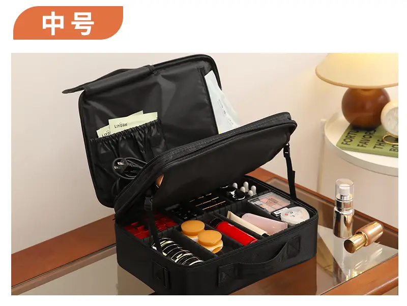Capacious cosmetic bag, handheld shoulder bag for traveling, brand organizer bag for manicure — chobi 19