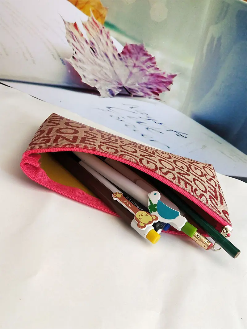 Korean style casual bag letter jacquard cosmetic bag horizontal style square hand cosmetic bag toiletry bag for women — chobi 20