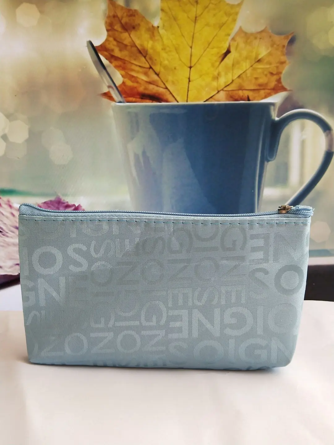 Korean style casual bag letter jacquard cosmetic bag horizontal style square hand cosmetic bag toiletry bag for women — chobi 8