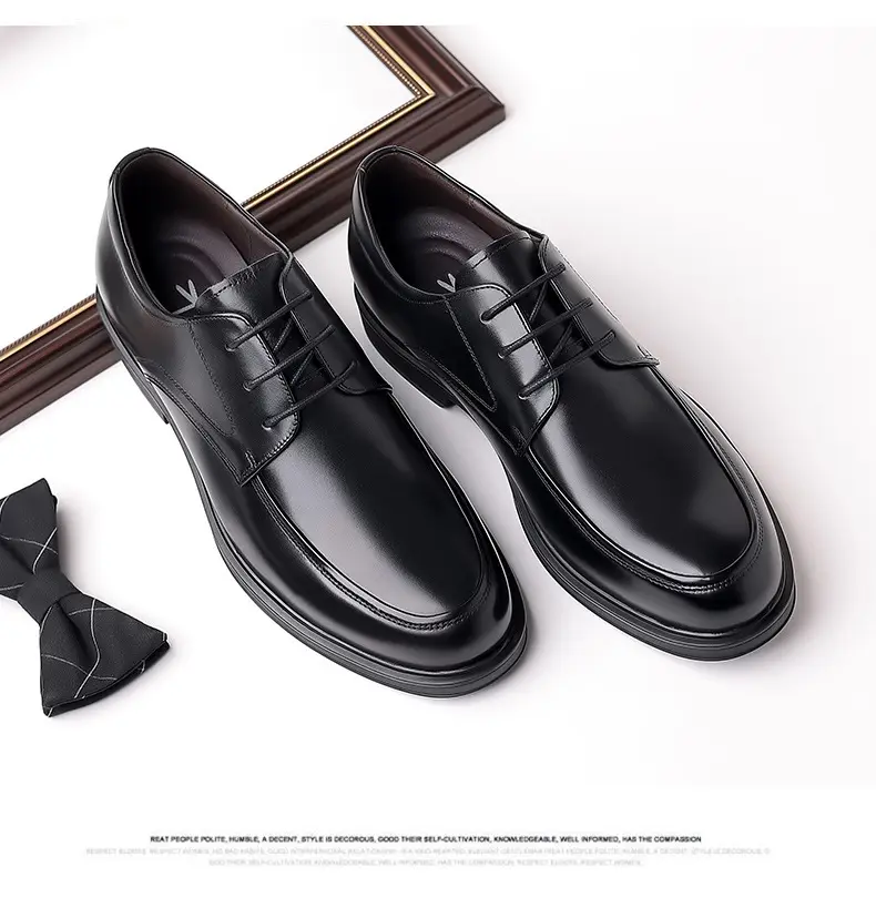 Classic suit jacket, men's autumn casual footwear, wedding shoes English style, genuine leather, soft sole — chobi 16
