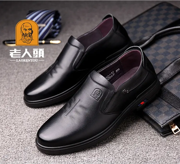 Men's comfortable human head, shoes made of soft leather, breathable loafers, cowhide, soft sole — chobi 4