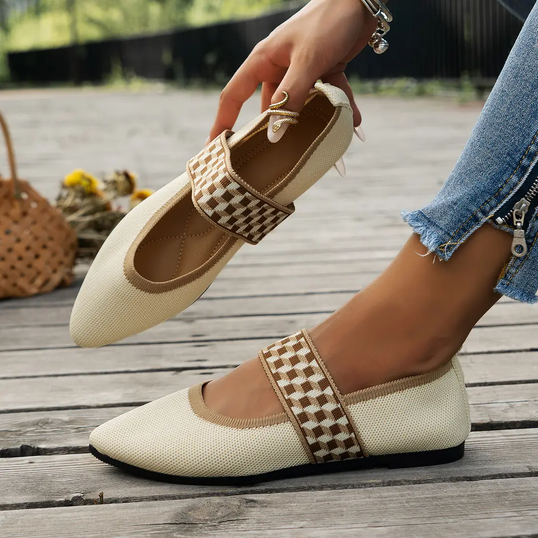 (Cross-border trading), shoes flat pointed-toe low-cut, slip-ons, breathable two-tone loafers, European style, made with flyknit technology — chobi 15