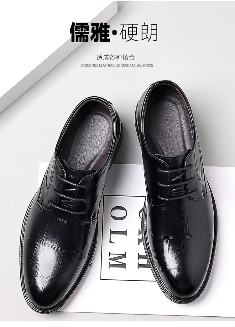 Men's autumn classic suit jacket English style, shoes pointed-toe for leisure, soft sole, genuine leather — chobi 7