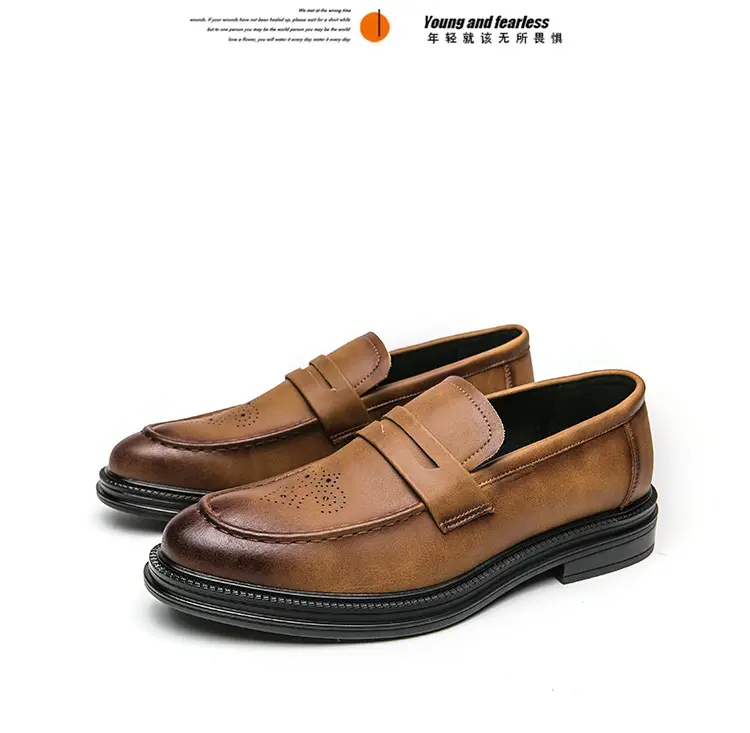 Shoes pointed-toe, men's casual classic suit jacket English style, 2023, British style, soft sole, non-slip sole — chobi 4