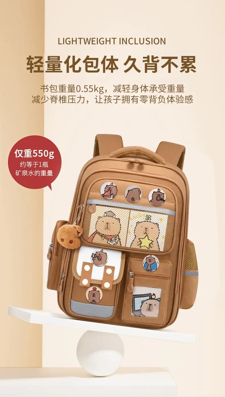 School bag, cartoon capacious backpack lightweight, 1-3-6 years, spine protection — chobi 9