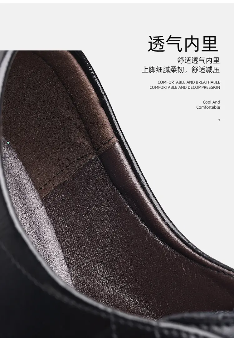 Men's autumn classic suit jacket English style, shoes pointed-toe for leisure, soft sole, genuine leather — chobi 16