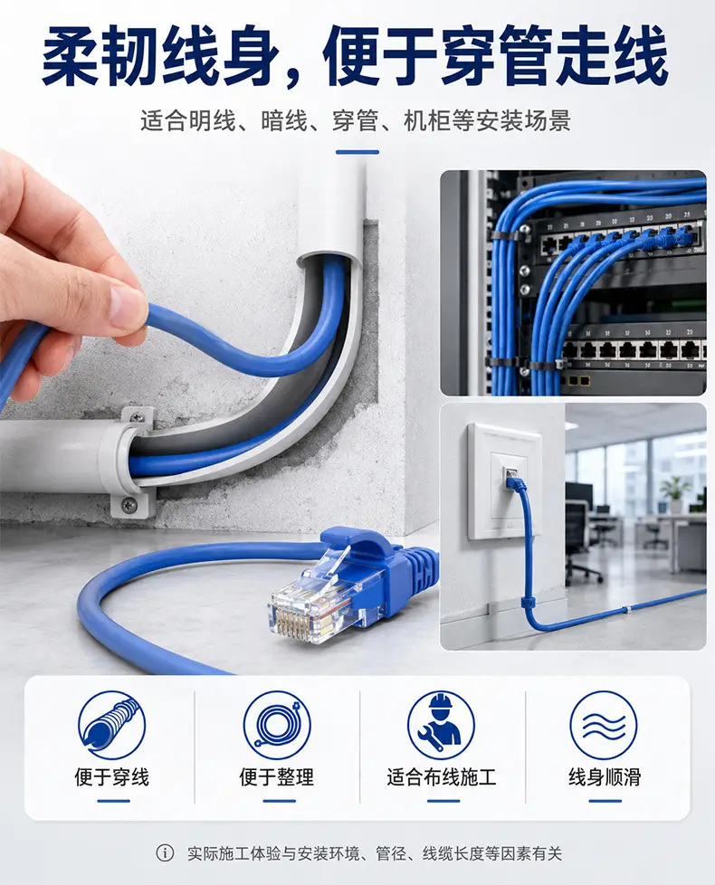 Computer finished network cable jumper, indoor broadband network twisted pair cable, Category 5e network cable, 1 meter network cable — chobi 7