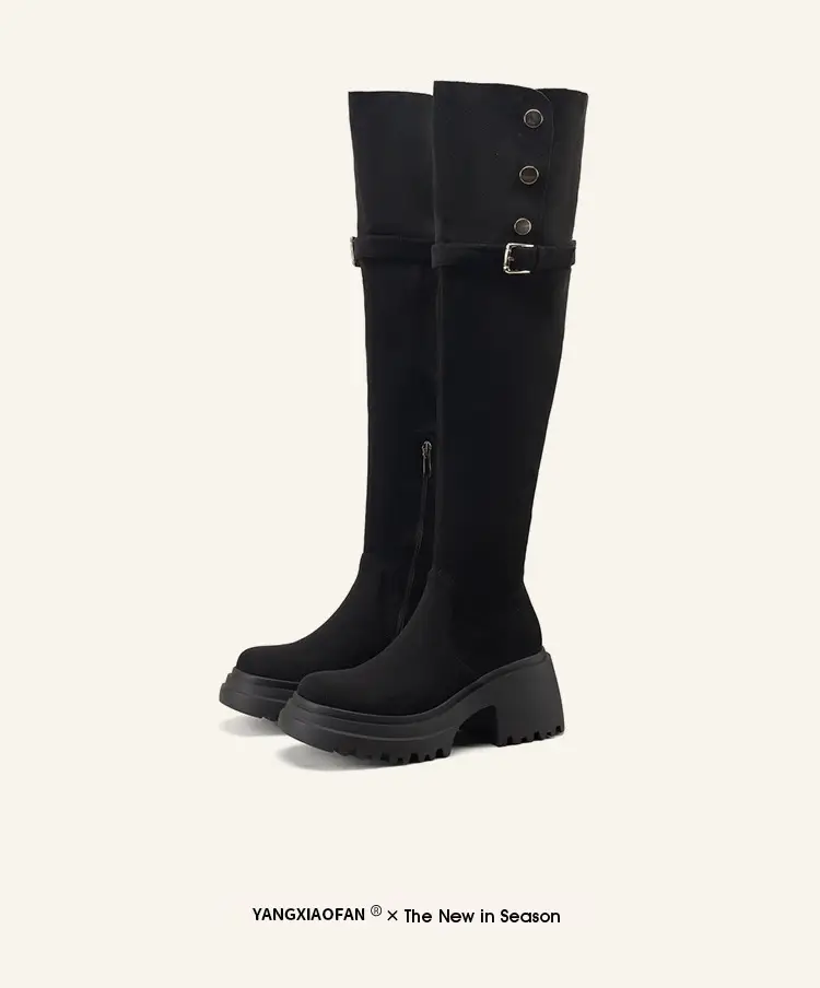 High boots platform heels, can be worn in two ways, ideal for wide feet, height increasing, extra wide fit, plus size — chobi 19
