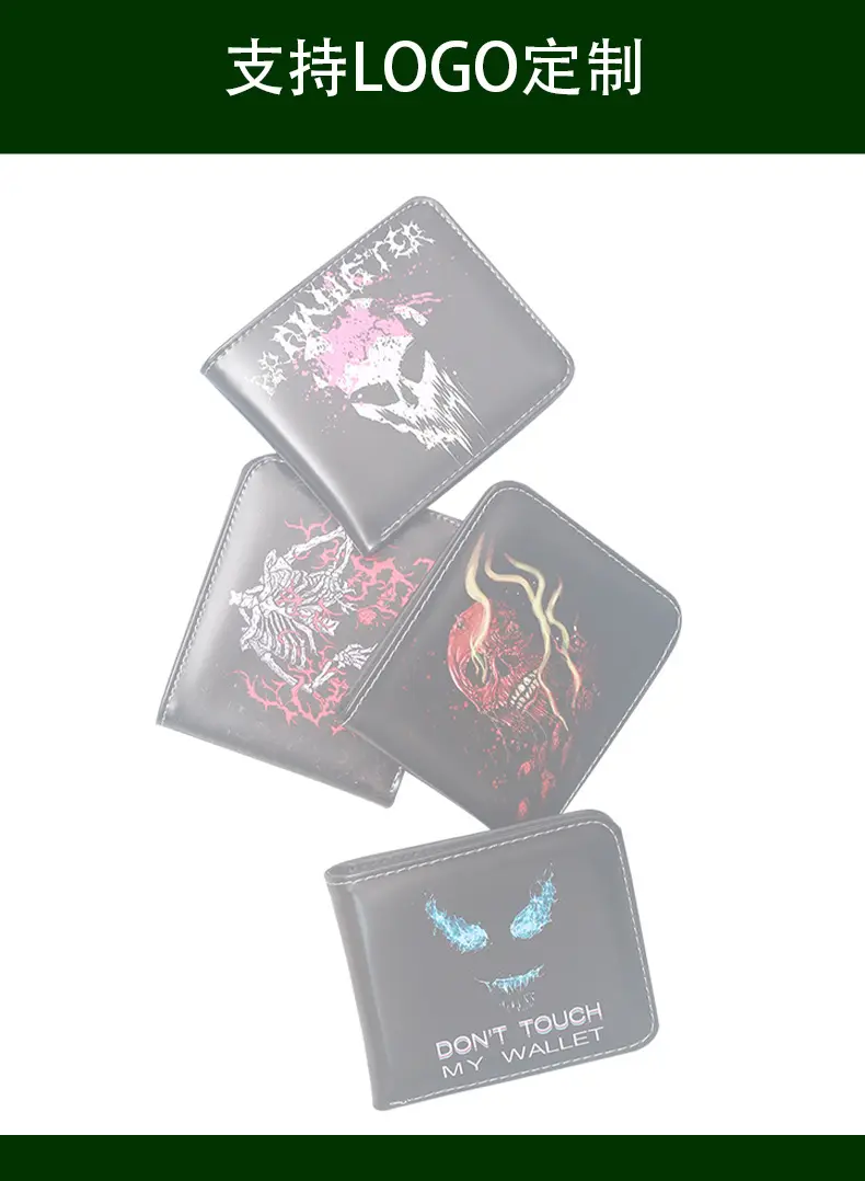 (Cross-border trading), wallet, short cartoon skull with zipper, new collection — chobi 1