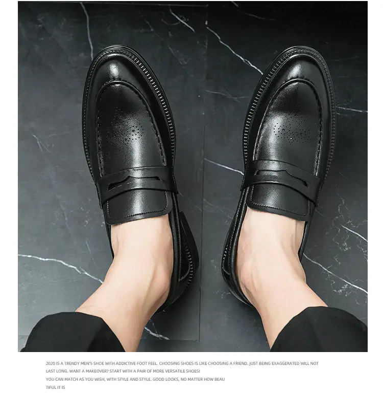 Shoes pointed-toe, men's casual classic suit jacket English style, 2023, British style, soft sole, non-slip sole — chobi 9