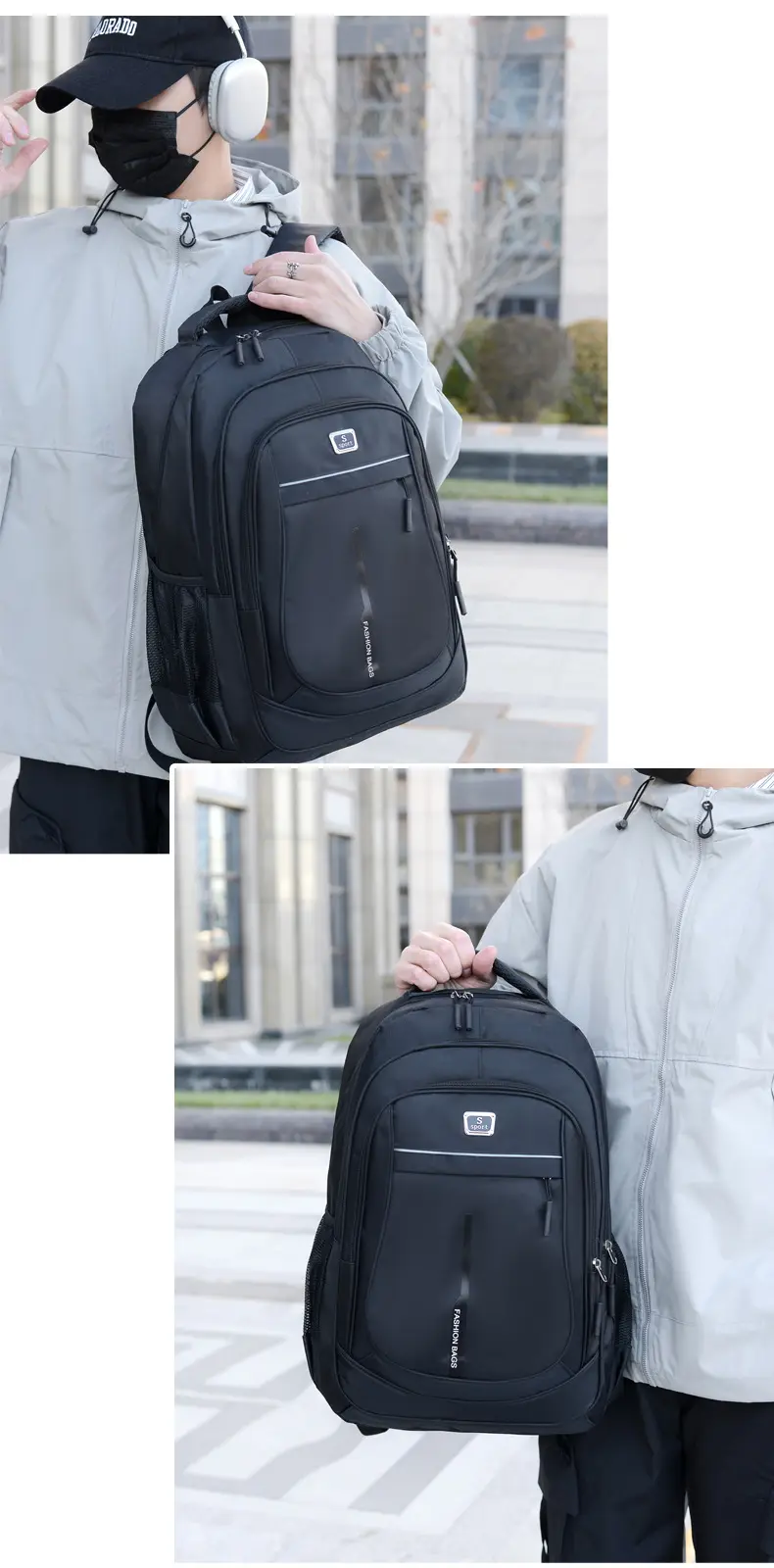 (Cross-border trading), casual backpack, laptop, travel bag, simple and elegant design, business version — chobi 15