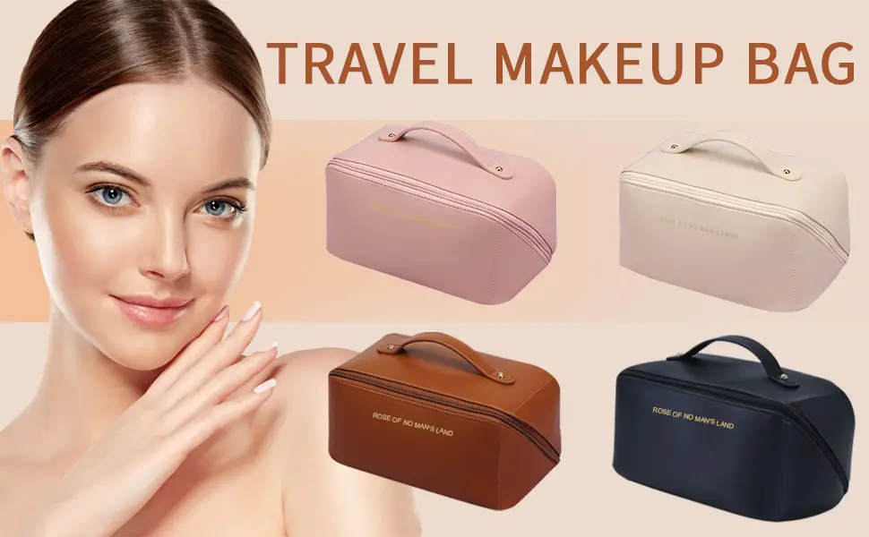 Fashionable handheld cosmetic bag to go out, capacious organizer bag for traveling, high quality polyurethane purse — chobi 7