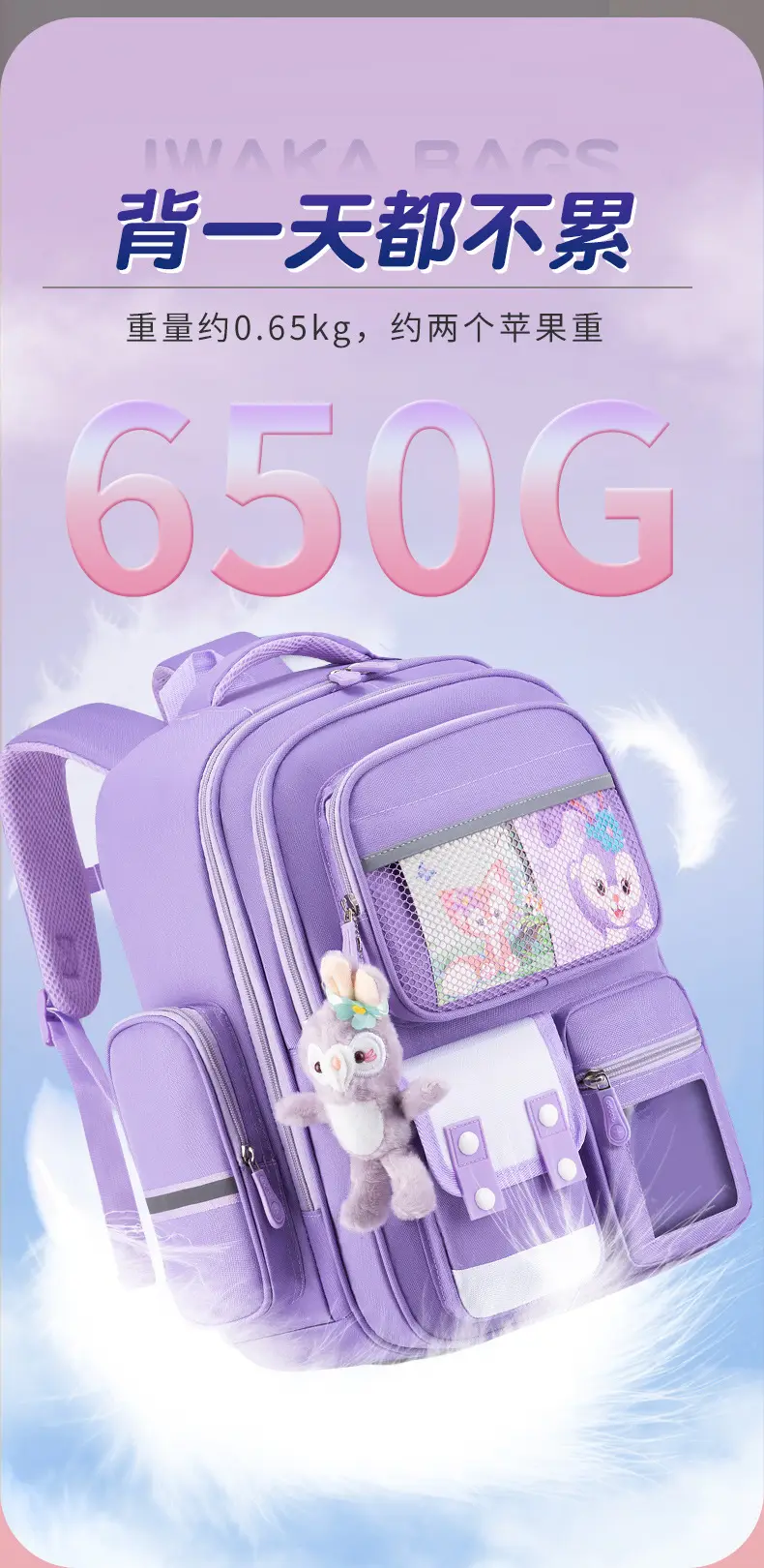 (Wholesale), school bag, children's capacious backpack, spine protection — chobi 8